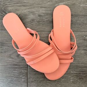 LC Lauren Conrad Pink and Orange Sandals Modern Minimalist